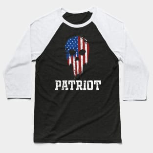 American flag Skull Memorial Patriot Day gift Baseball T-Shirt